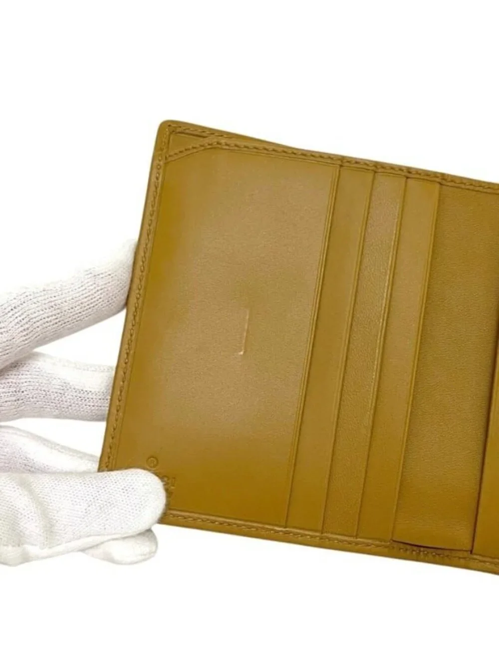 Gucci Bifold Wallet Beige Yellow 035 Canvas Leather GG Tiger Compact - Picture 8 of 10